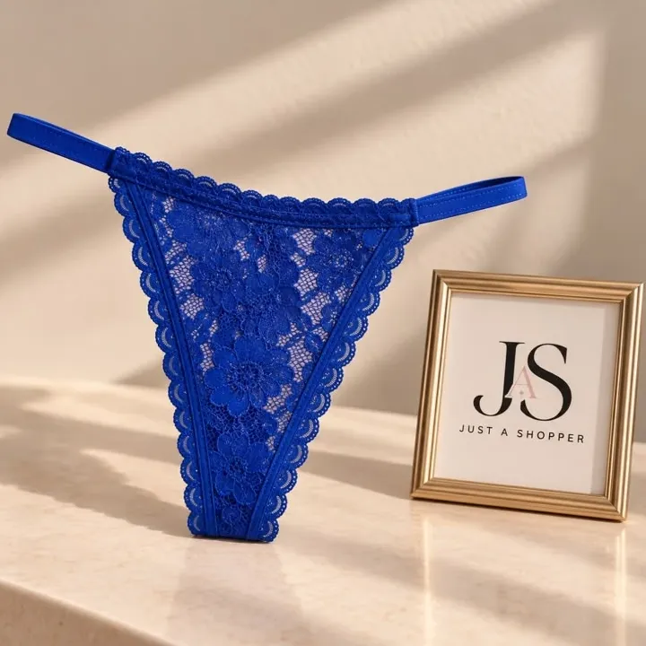 Victoria's Secret Lencería: calzón de encaje azul